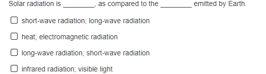 Solved The atmosphere is mostly heated by...... water vapor | Chegg.com