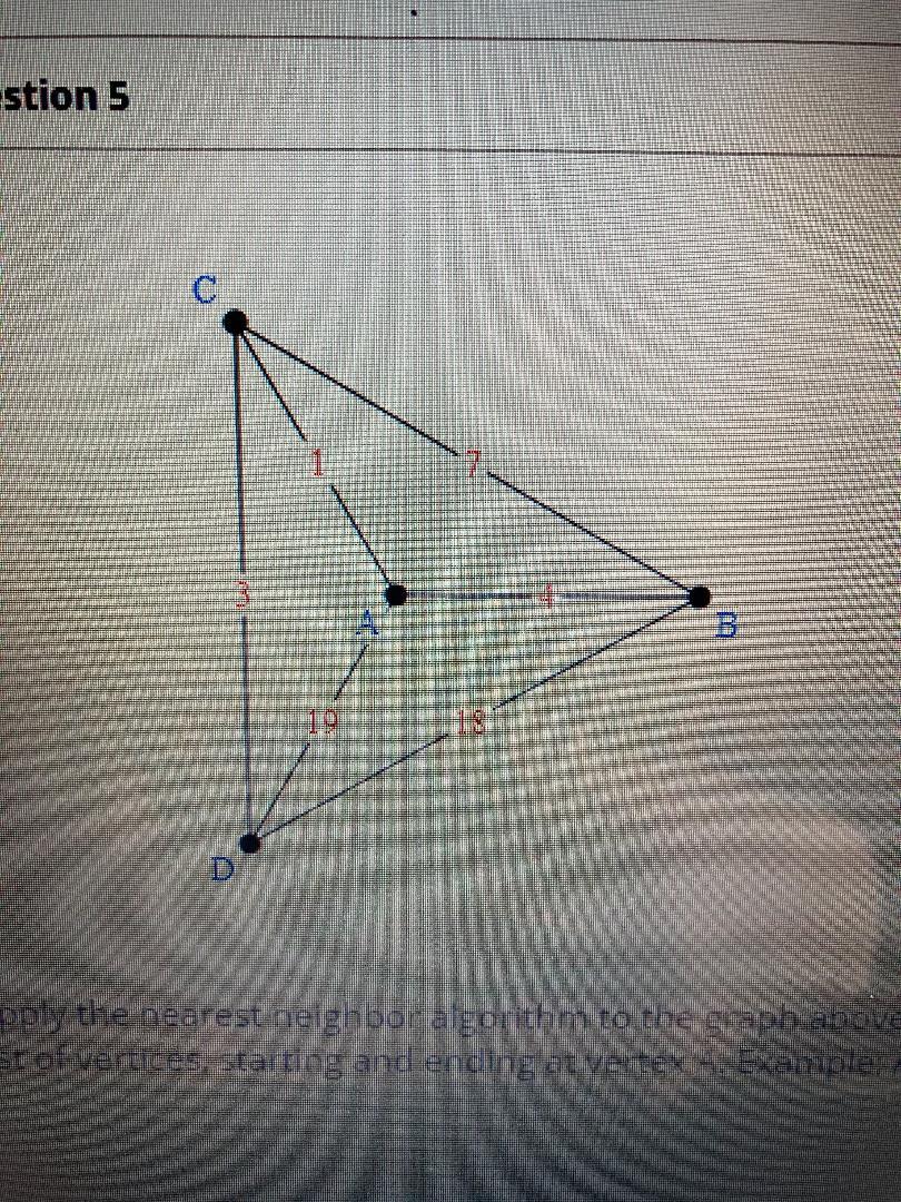 Solved Apply the nearest neighbor algorithm to the graph | Chegg.com