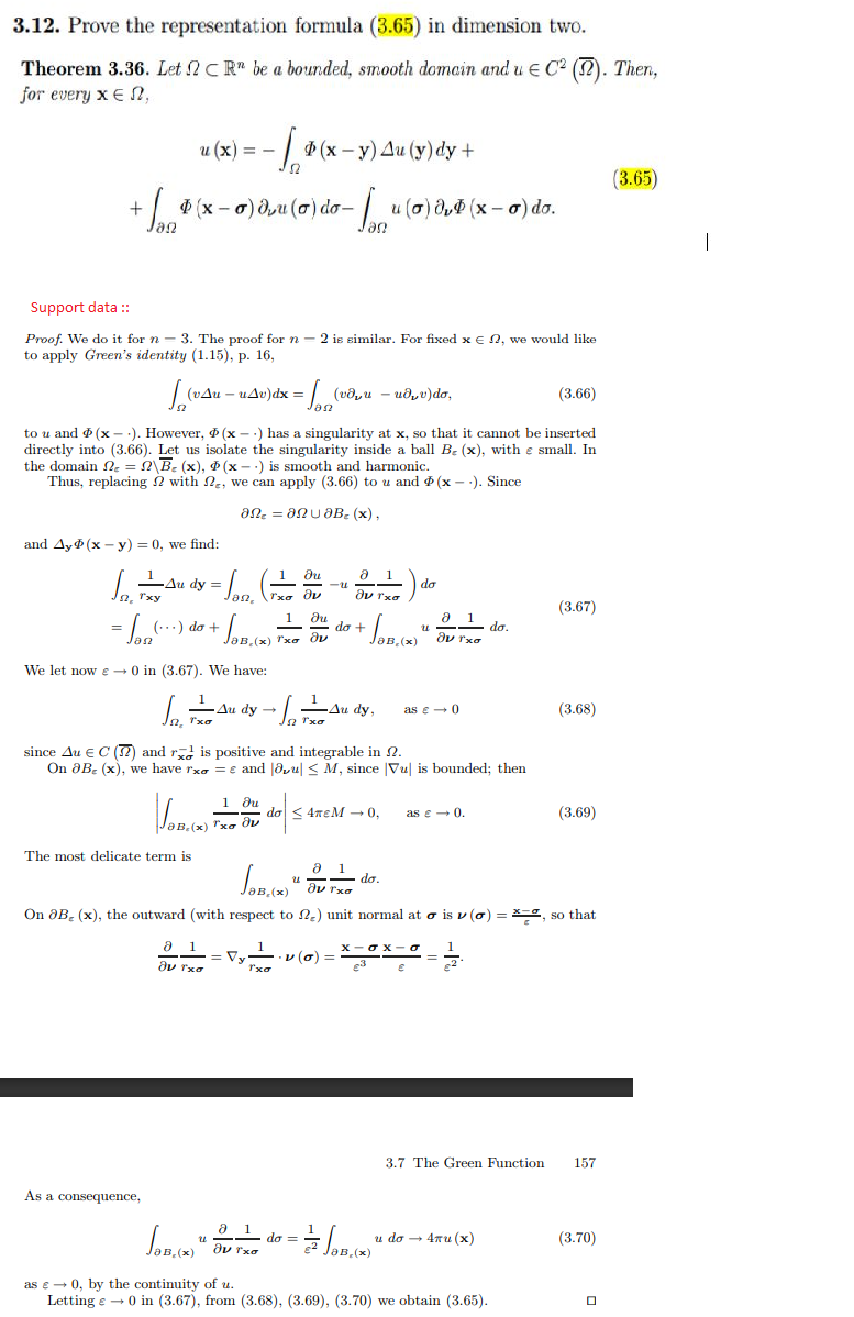 3.12. Prove the representation formula (3.65) in | Chegg.com
