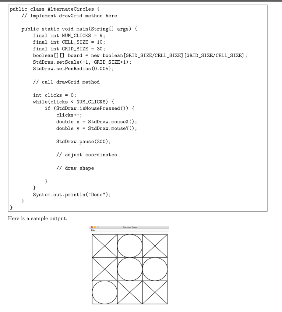 Solved Alternating Circles on Canvas Finish the | Chegg.com