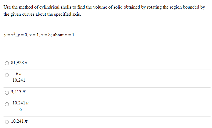 Solved Use the method of cylindrical shells to find the | Chegg.com