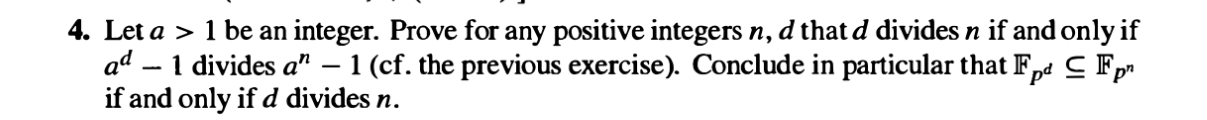 Solved 4. Let a > 1 be an integer. Prove for any positive | Chegg.com