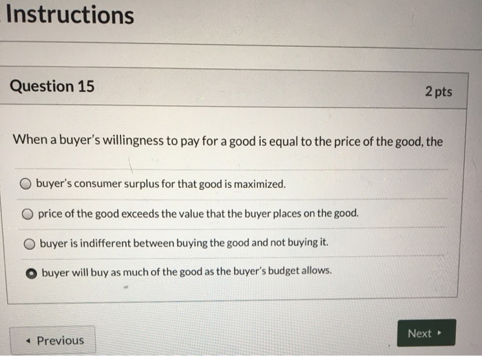 Solved Instructions Question 15 2 Pts When A Buyer's | Chegg.com