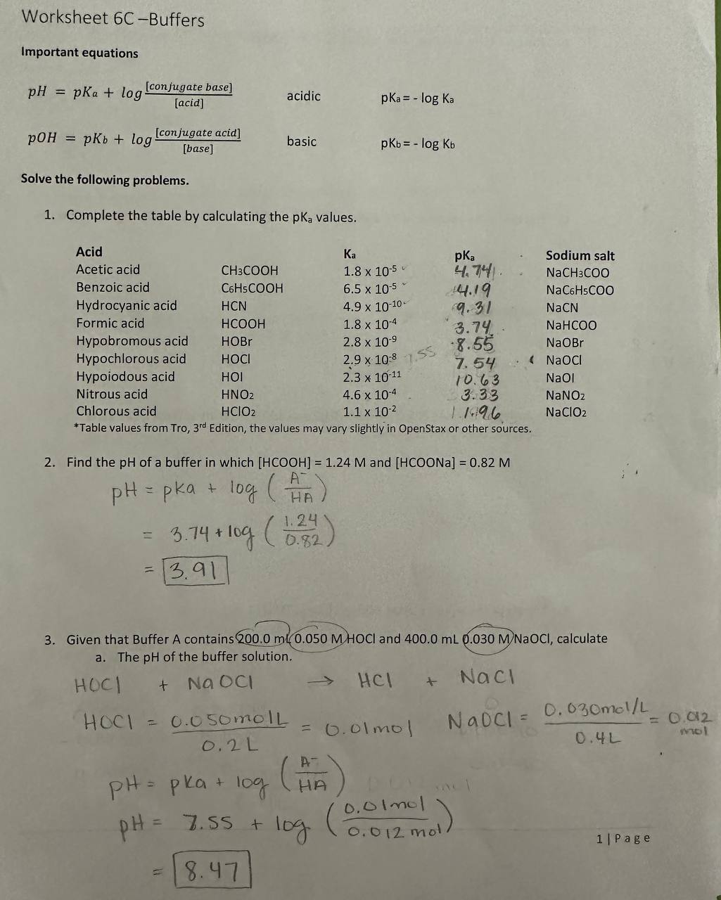 B. The PH Of The Solution After Adding 10.0 | Chegg.com