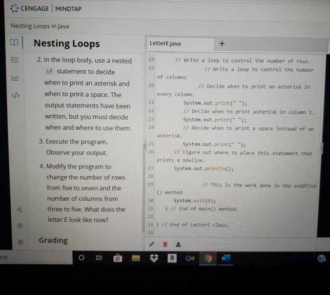 Solved: Nesting Loops In Java. Cengage Mindtap. Directions... | Chegg.com