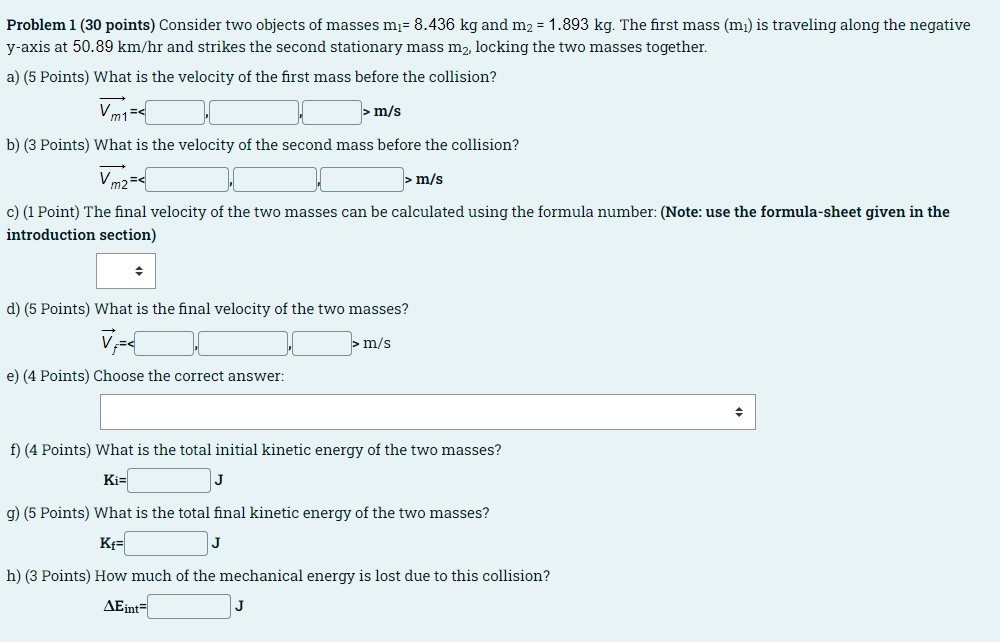 Solved Problem 1 (30 points) Consider two objects of masses | Chegg.com