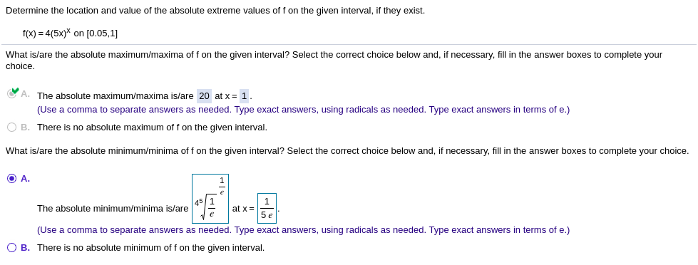 Solved Determine the location and value of the absolute | Chegg.com