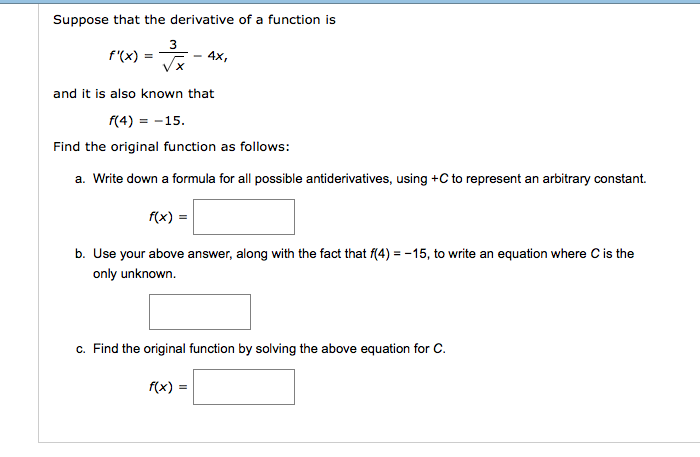 Solved Suppose that the derivative of a function is 3 f(x) = | Chegg.com