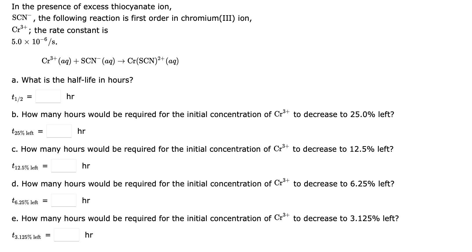 Solved CH3CH2Cl g C2H4 g HCl g The reaction is first Chegg