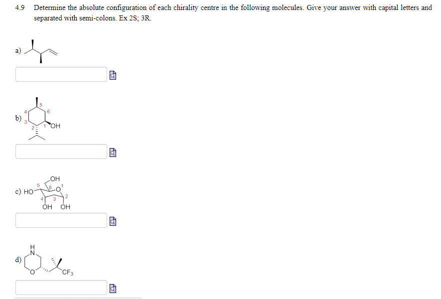 Solved 4.9 Determine the absolute configuration of each | Chegg.com