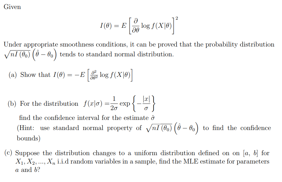 Solved Given Io A Log F X 0 Ae Under Appropriate Smooth Chegg Com