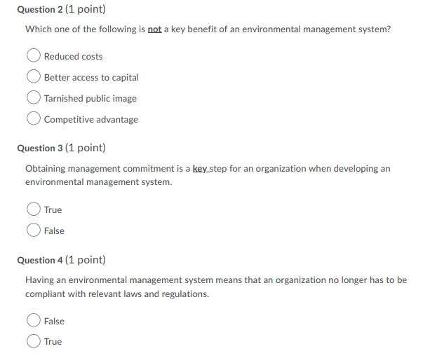 Solved Question 2 (1 point) Which one of the following is | Chegg.com