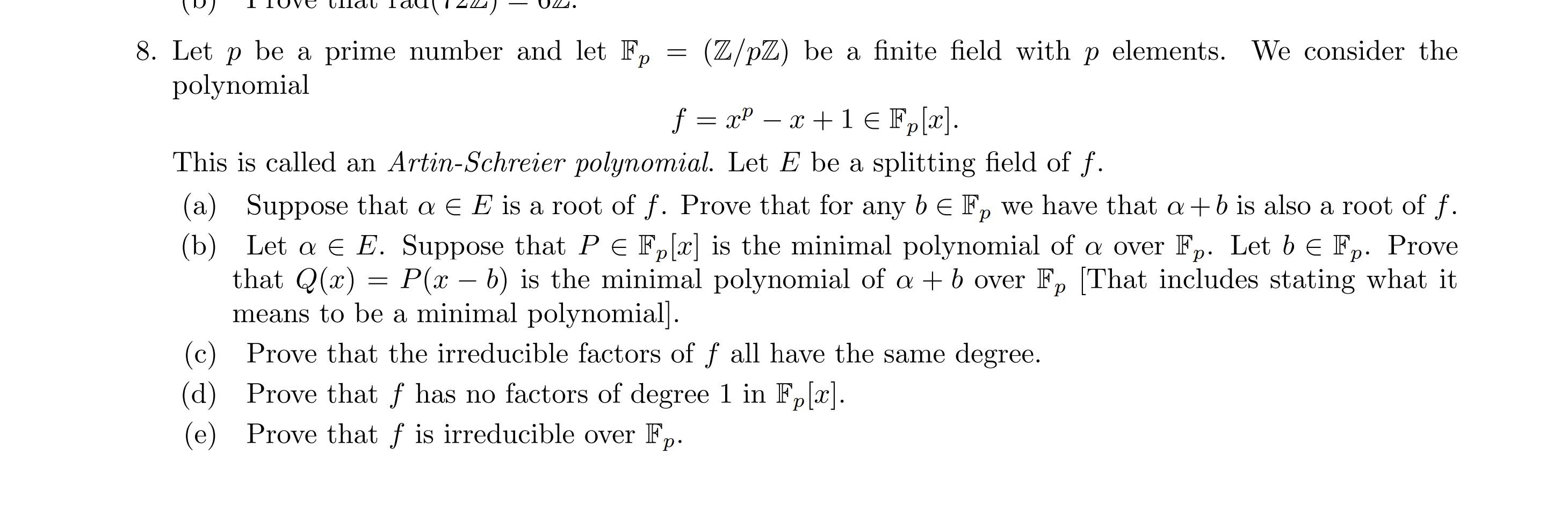 Solved Let p be a prime number and let Fp=(Z/pZ) be a finite | Chegg.com