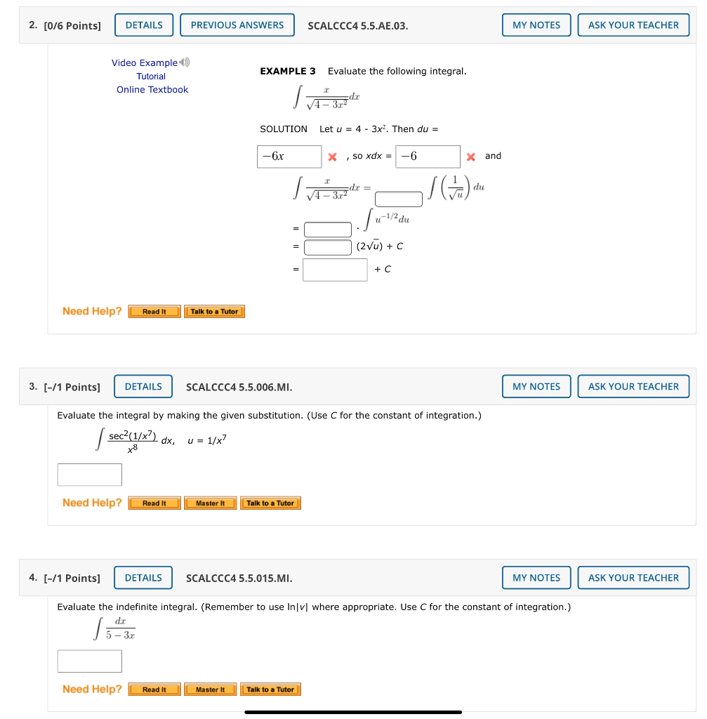 Solved 2. [0/6 Points] DETAILS PREVIOUS ANSWERS SCALCCC4 | Chegg.com