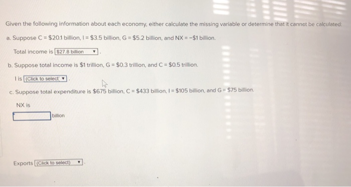 Solved Given the following information about each economy, | Chegg.com