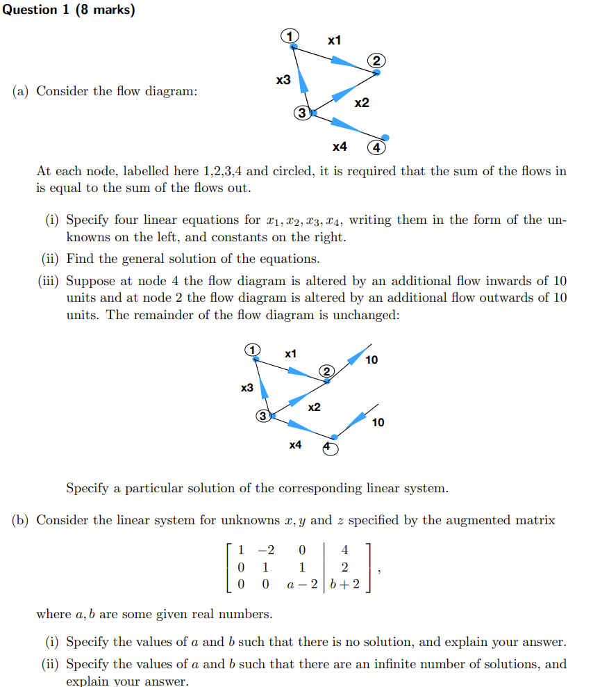 (a) Consider the flow diagram: At each node, labelled | Chegg.com