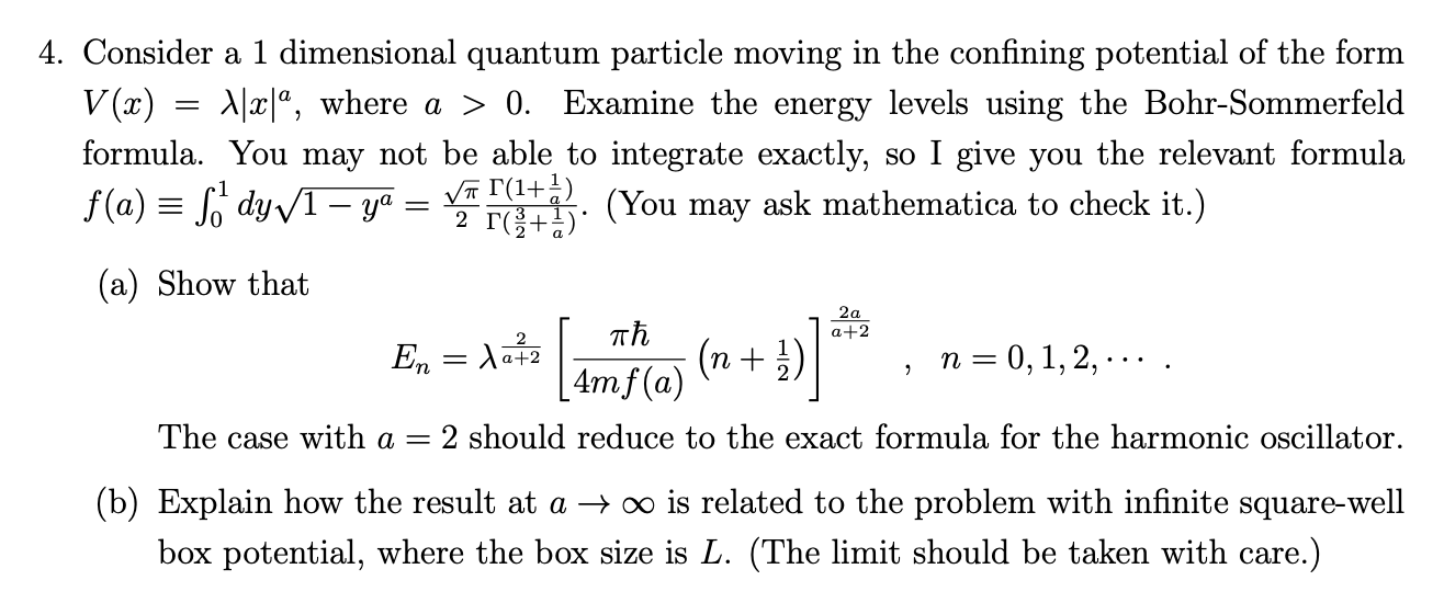 Solved 4 Consider A 1 Dimensional Quantum Particle Movin Chegg Com