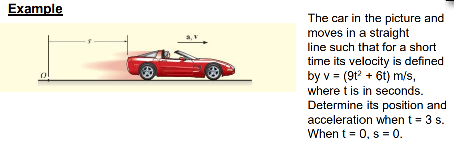 Solved Example The car in the picture and moves in a | Chegg.com