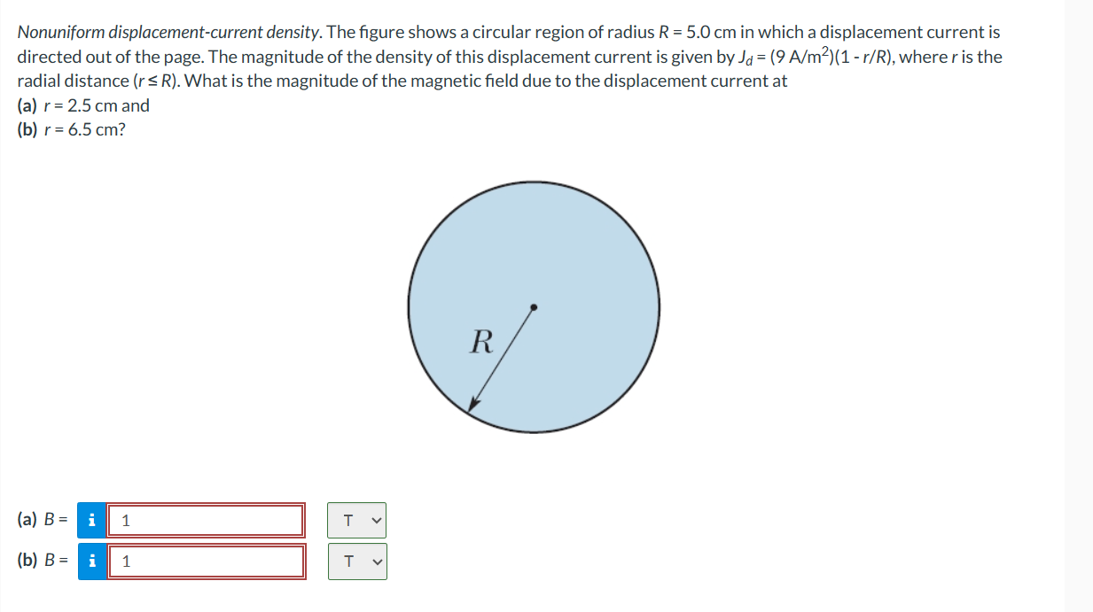 Solved Nonuniform Displacement-current Density. The Figure | Chegg.com