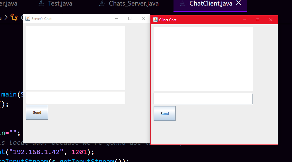 Chat application in java