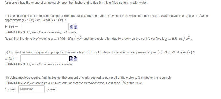 Solved A Rervoir Has The Shape Of An Upwardly Open | Chegg.com