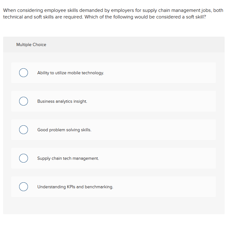 Solved When considering employee skills demanded by | Chegg.com