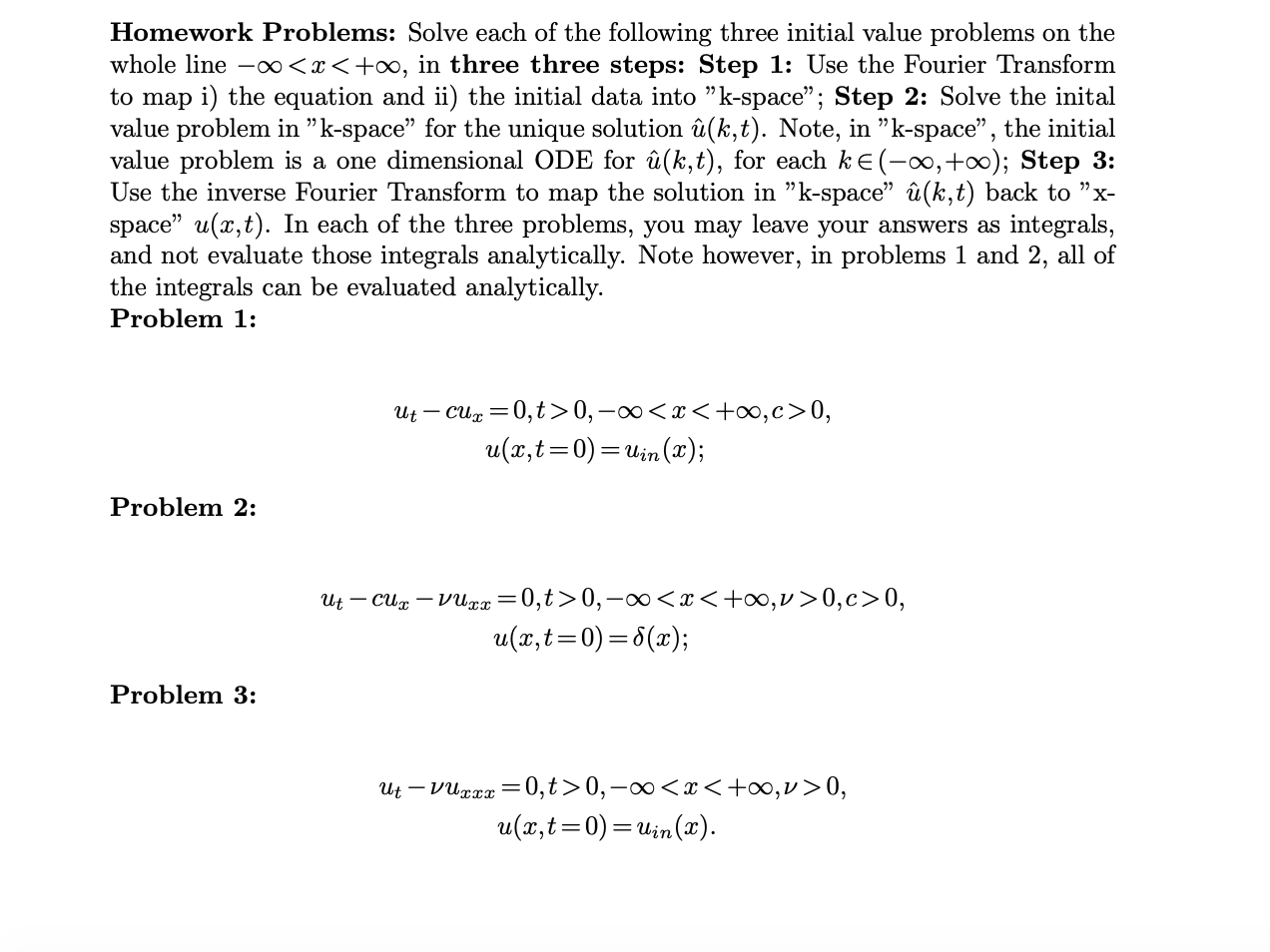 Solved Homework Problems Solve Each Of The Following Thr Chegg Com