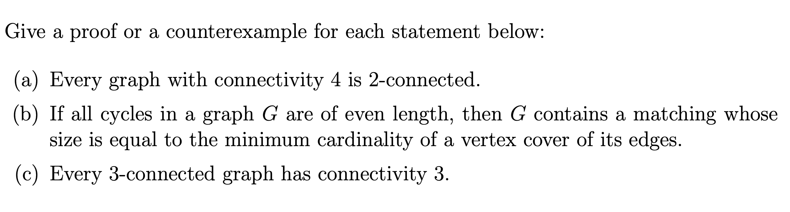 Give a proof or a counterexample for each statement | Chegg.com