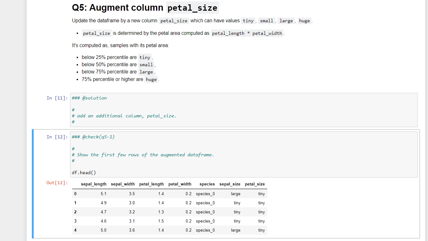 Solved Question of assignment using pandas Iris dataset The | Chegg.com ...