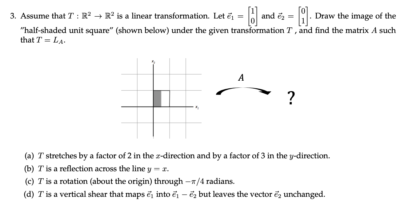 Solved 3 Assume That T R2 R2 Is A Linear Chegg Com