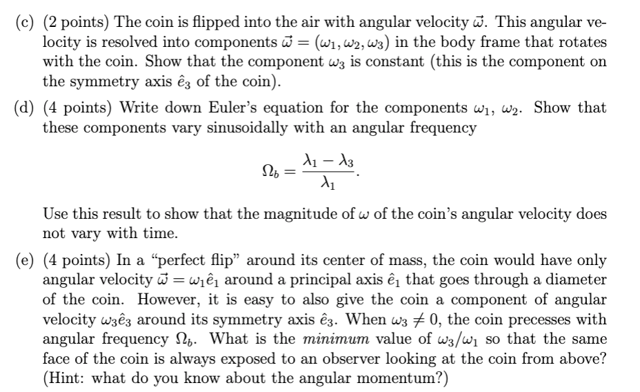 2. Consider a flat, circular disk, such as a coin, of | Chegg.com