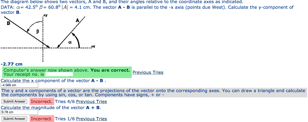 Solved The Diagram Below Shows Two Vectors, A And B, And | Chegg.com