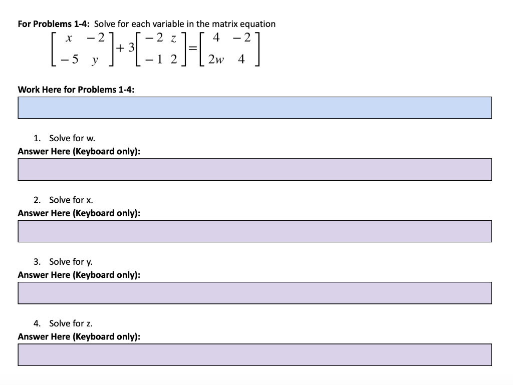 Solved For Problems 1-4: Solve for each variable in the | Chegg.com