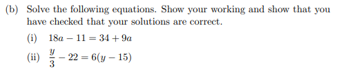 Solved Solve the following equations. Show your working and | Chegg.com