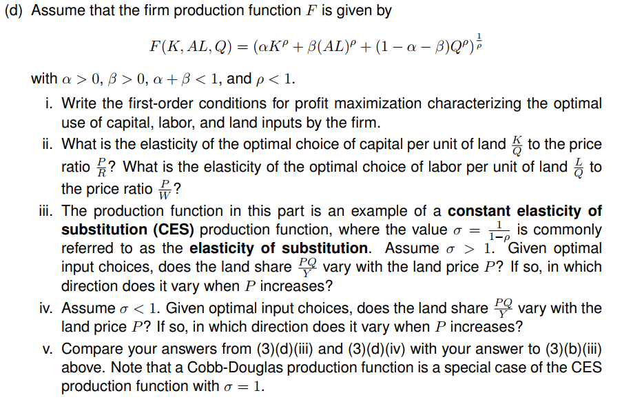Solved A firm has a production function for output Y given | Chegg.com