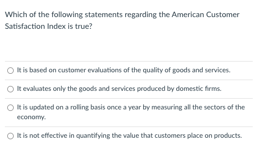 Household Appliances - The American Customer Satisfaction Index