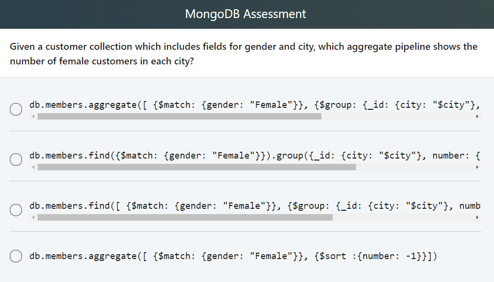 Solved MongoDB Assessment Given A Customer Collection Which | Chegg.com