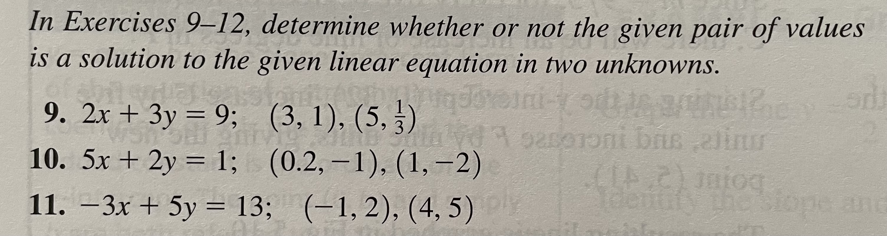 Solved In Exercises 9-12, Determine Whether Or Not The Given | Chegg.com