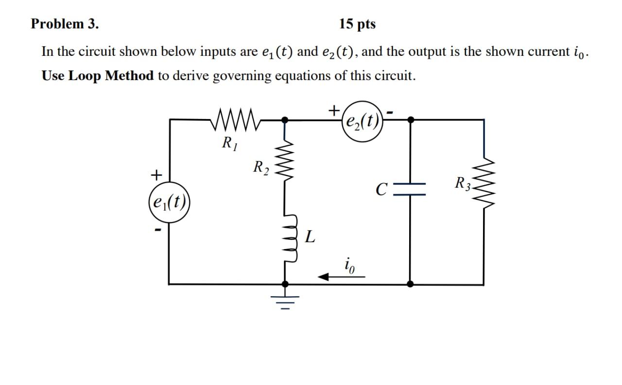 Solved Problem 3. 15 Pts In The Circuit Shown Below Inputs | Chegg.com