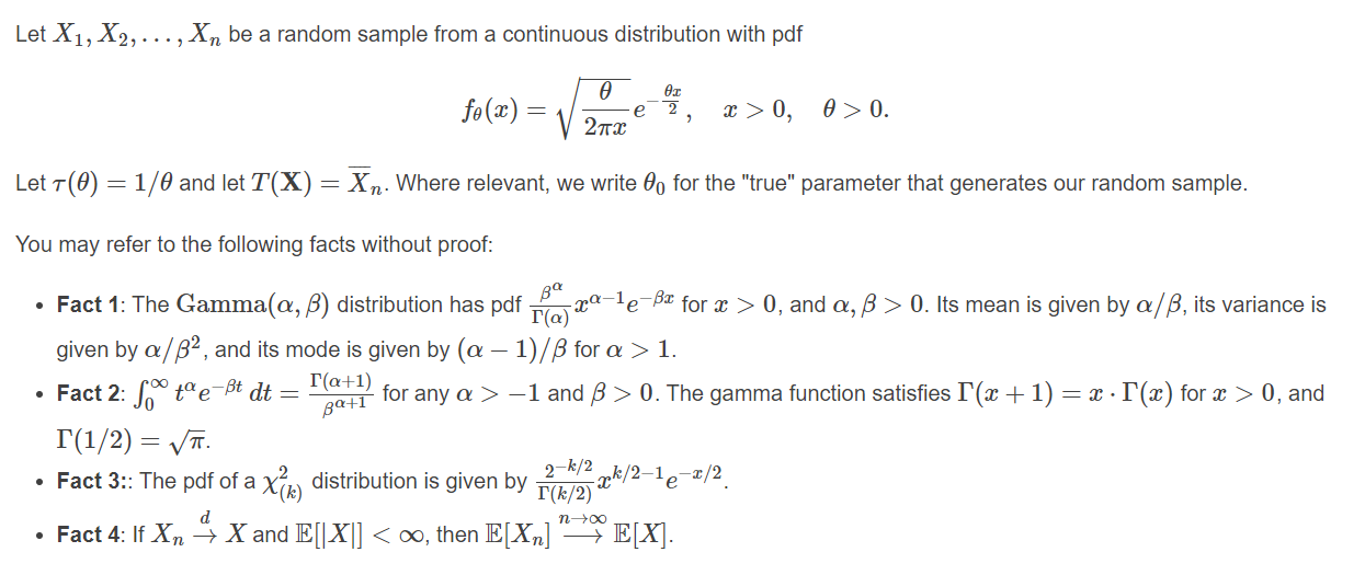 Solved Let X1, X2, ..., Xn Be A Random Sample From A | Chegg.com