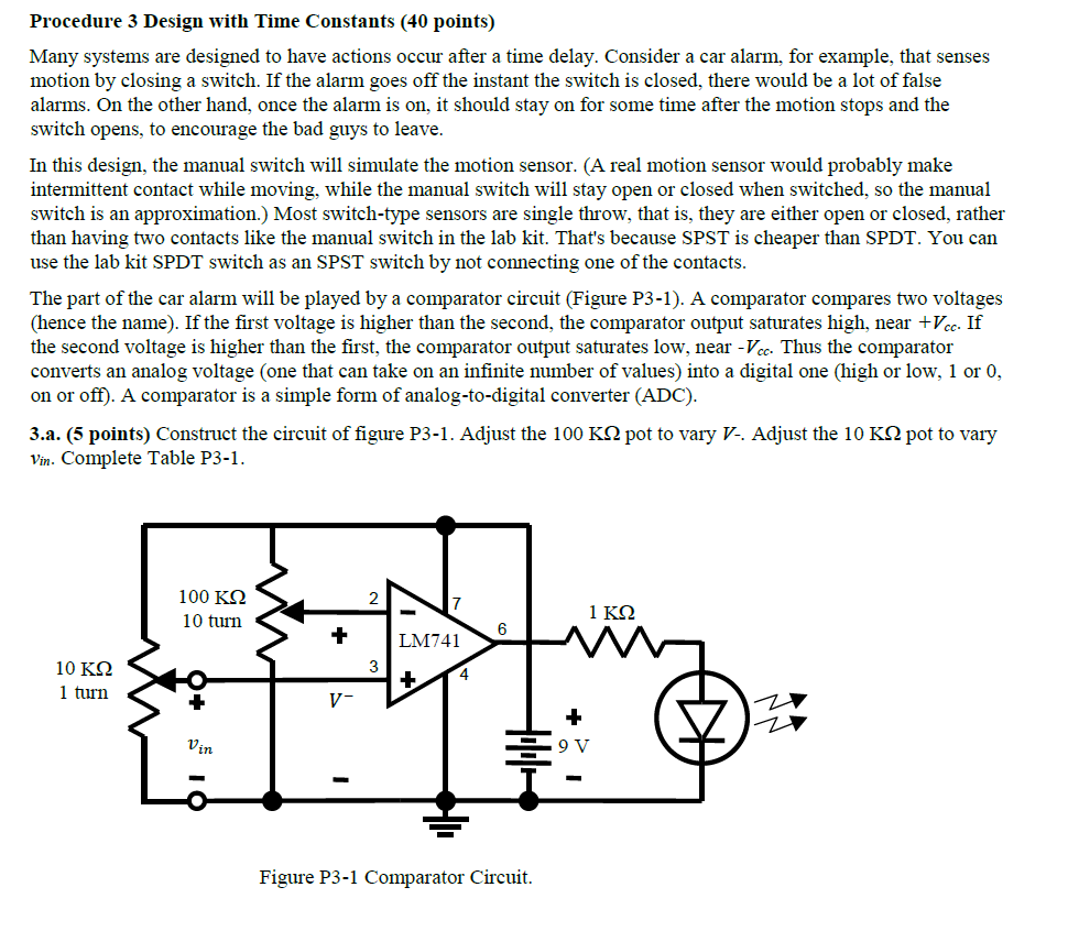 Procedure 3 Design with Time Constants (40 points) | Chegg.com