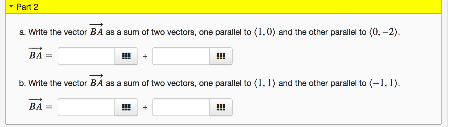 Solved (1 point) The figure below shows two named points A | Chegg.com