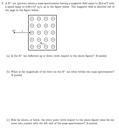 Solved 2. AH+ Ion (proton) Enters A Mass Spectrometer Having | Chegg.com