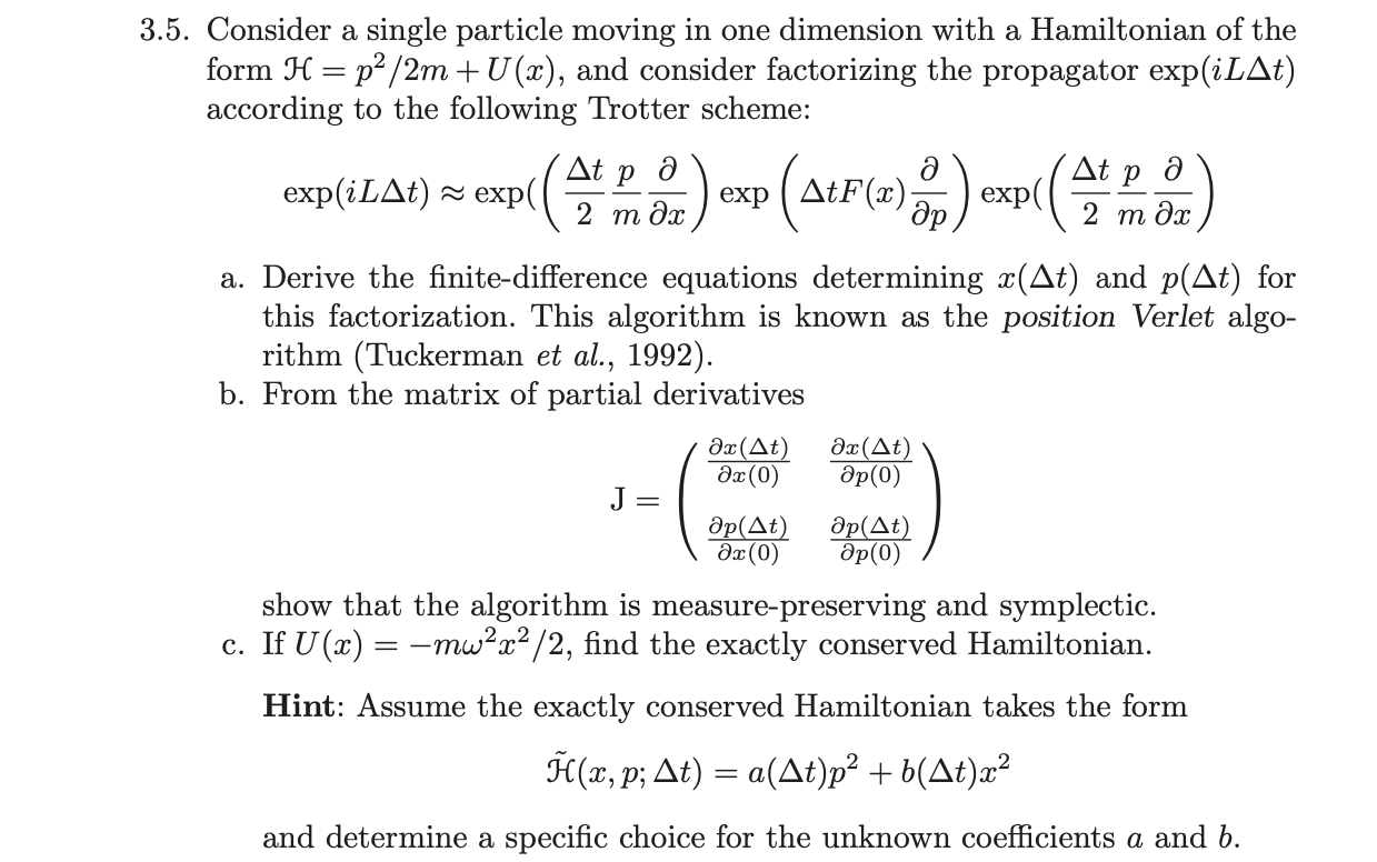 5. Consider A Single Particle Moving In One Dimension 