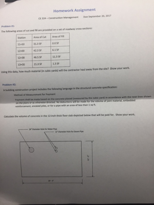 Solved Homework Assignment CE 324-Construction Management | Chegg.com