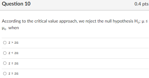 critical value approach in hypothesis