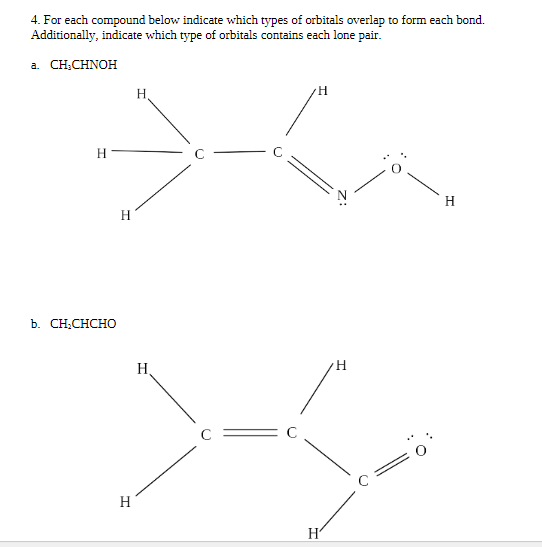 Solved 4. For each compound below indicate which types of | Chegg.com