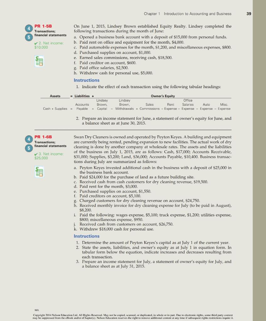 Solved Chapter 1 Introduction to Accounting and Business 39 | Chegg.com