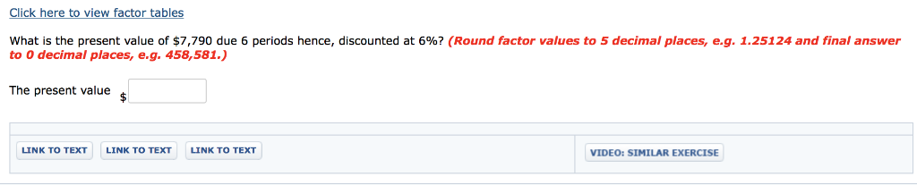 Solved Click here to view factor tables What is the present | Chegg.com