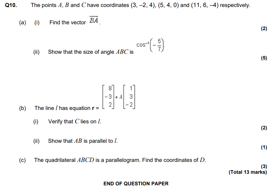 Solved 0. The Points A,B And C Have Coordinates | Chegg.com